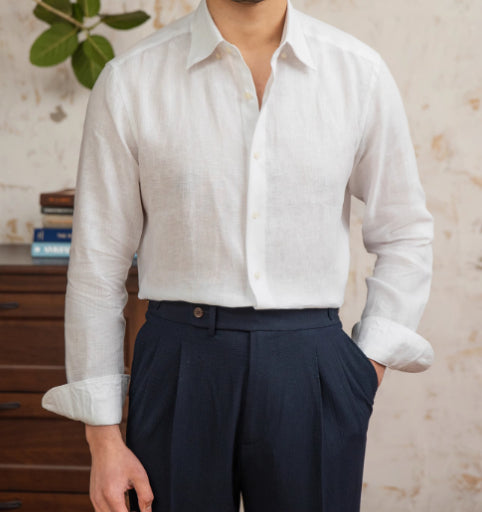 Elysian Long Sleeve: Premium Lightweight Linen for Men