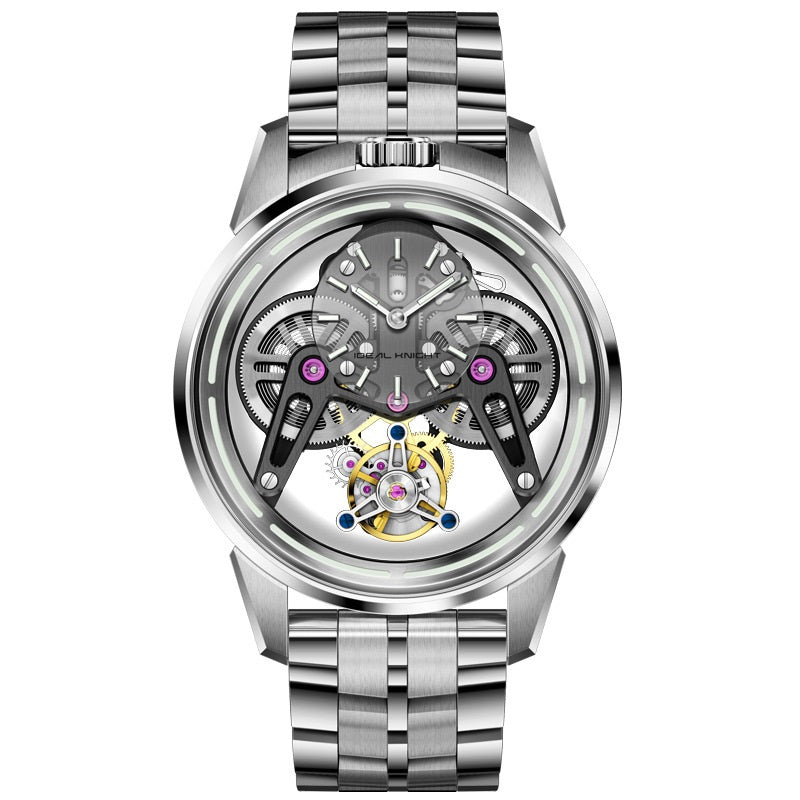 Witness the heartbeat of time with our fully exposed tourbillon-Royal escapement