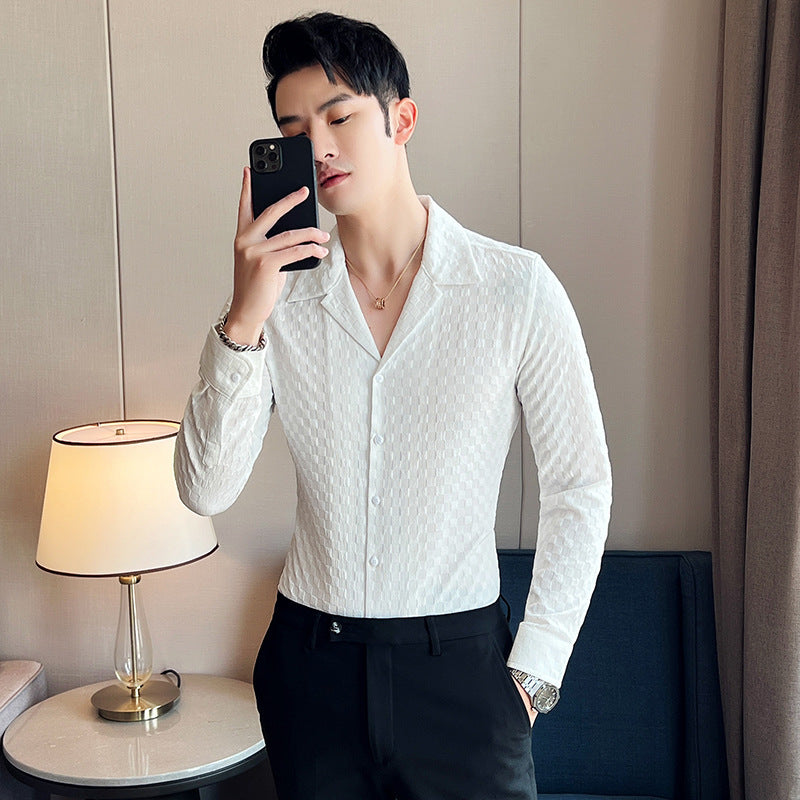 The Loom: Signature Long Sleeve Cuban Collar - Essential Drape