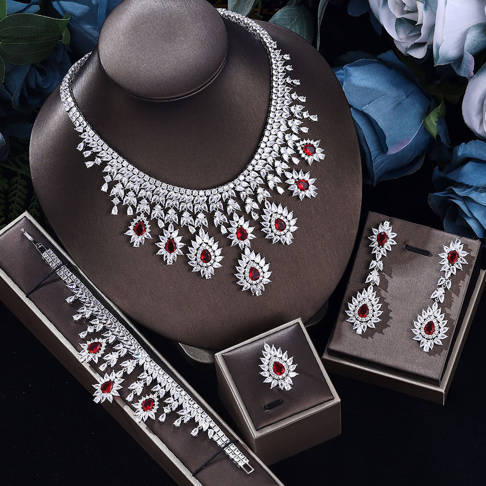 The Loom: Eternal Majesty Vintage  Jewelry Set – Handcrafted Wedding Necklace & Teardrop Earrings