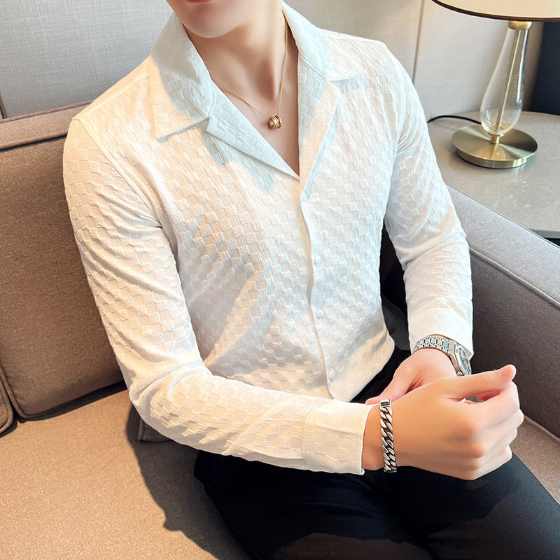 The Loom: Signature Long Sleeve Cuban Collar - Essential Drape