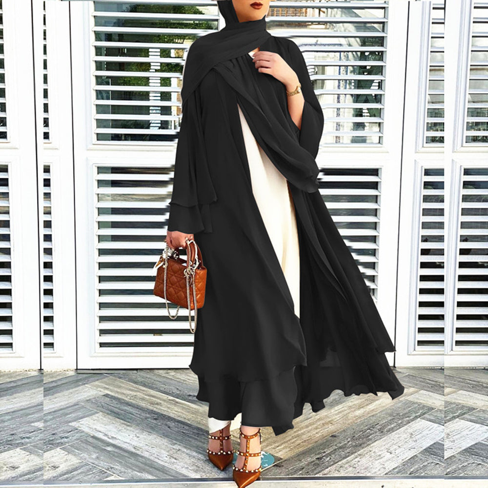 Luxe Satin-Finish Turkish Abaya Set - Breathable Modest Outerwear