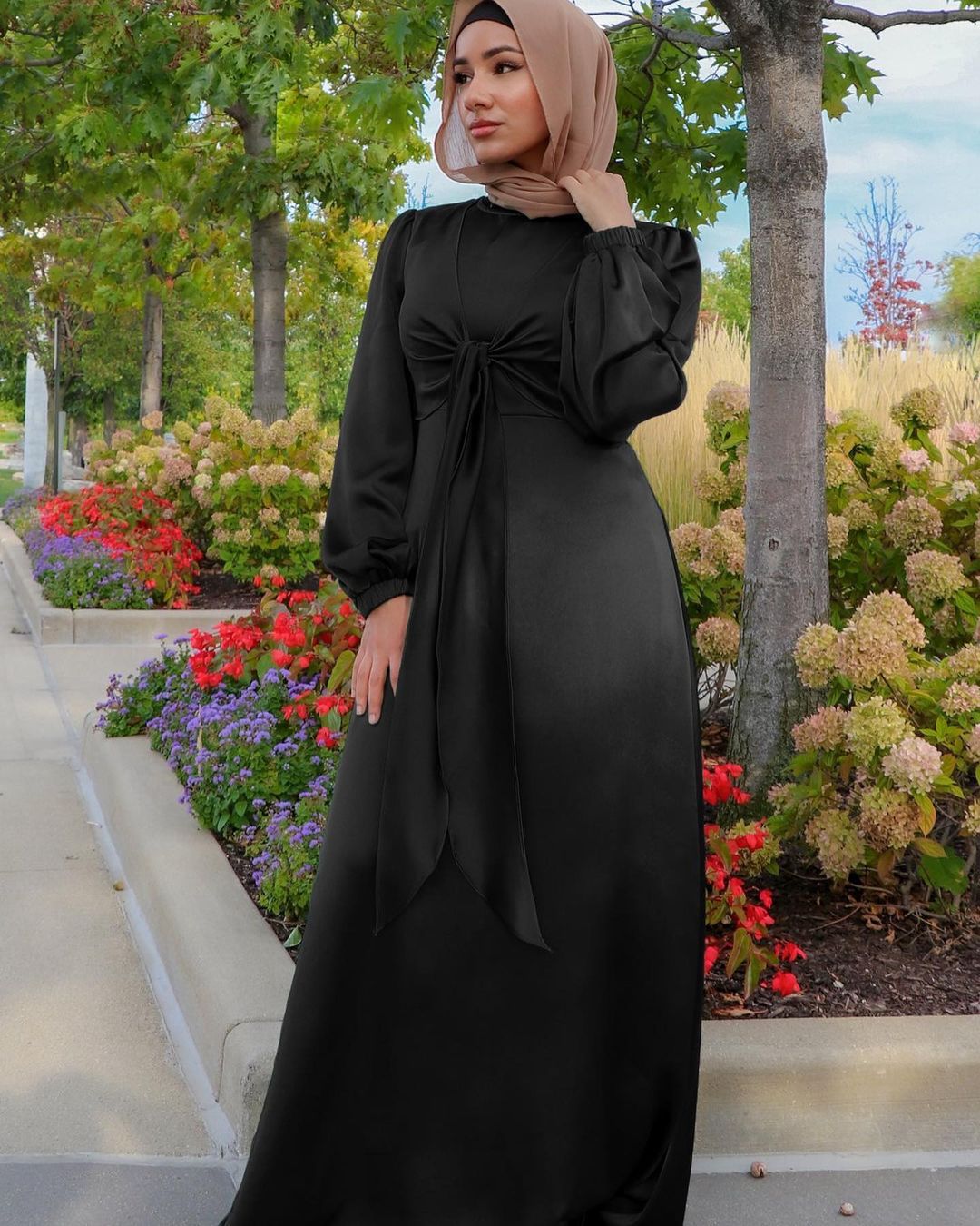 Elysian Eid Mubarak Satin Abaya: Luxury Turkish Hijab Dress
