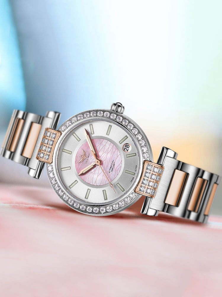 Loom Royale: Full-Automatic Waterproof Timepiece for Women
