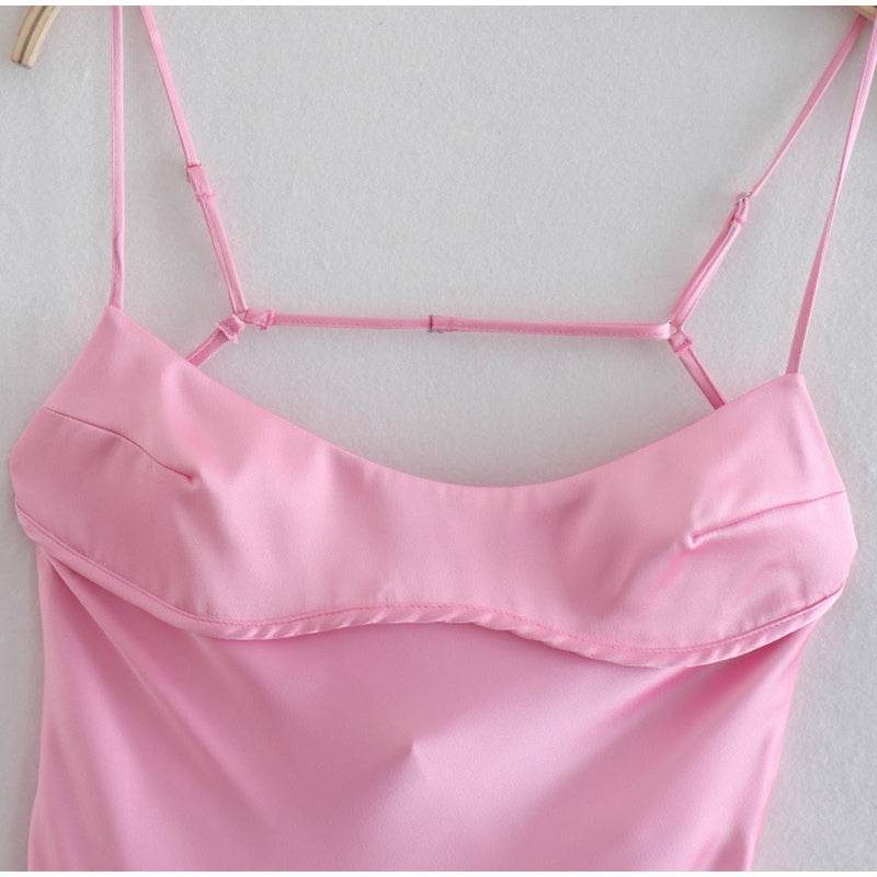 Luxurious Satin Long Dress: Elegant Sleeveless Slip Dress for Summer Holidays & Gala Parties