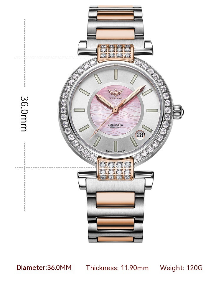 Loom Royale: Full-Automatic Waterproof Timepiece for Women