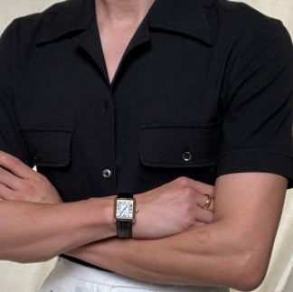 Aura Series: High-Drape Short Sleeve Summer Cuban Shirt