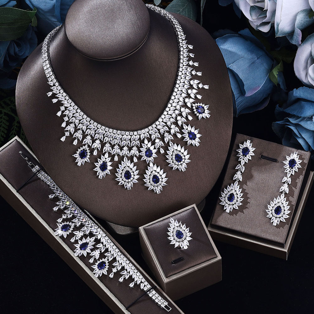 The Loom: Eternal Majesty Vintage  Jewelry Set – Handcrafted Wedding Necklace & Teardrop Earrings