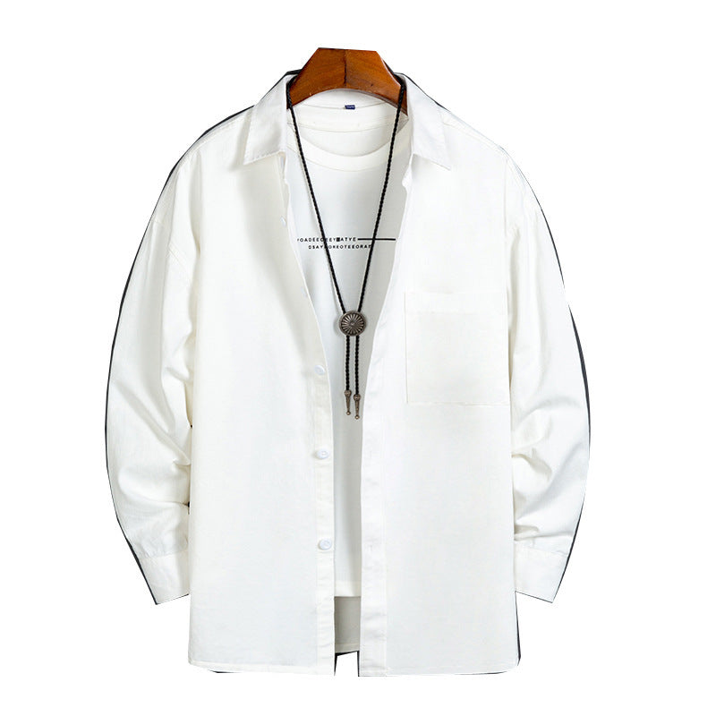 Nordic Clean-Cut Heavyweight Cotton Shirt: Premium Minimalist Long-Sleeve