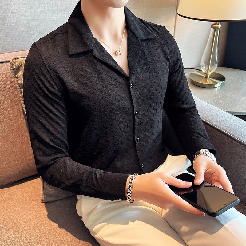 The Loom: Signature Long Sleeve Cuban Collar - Essential Drape