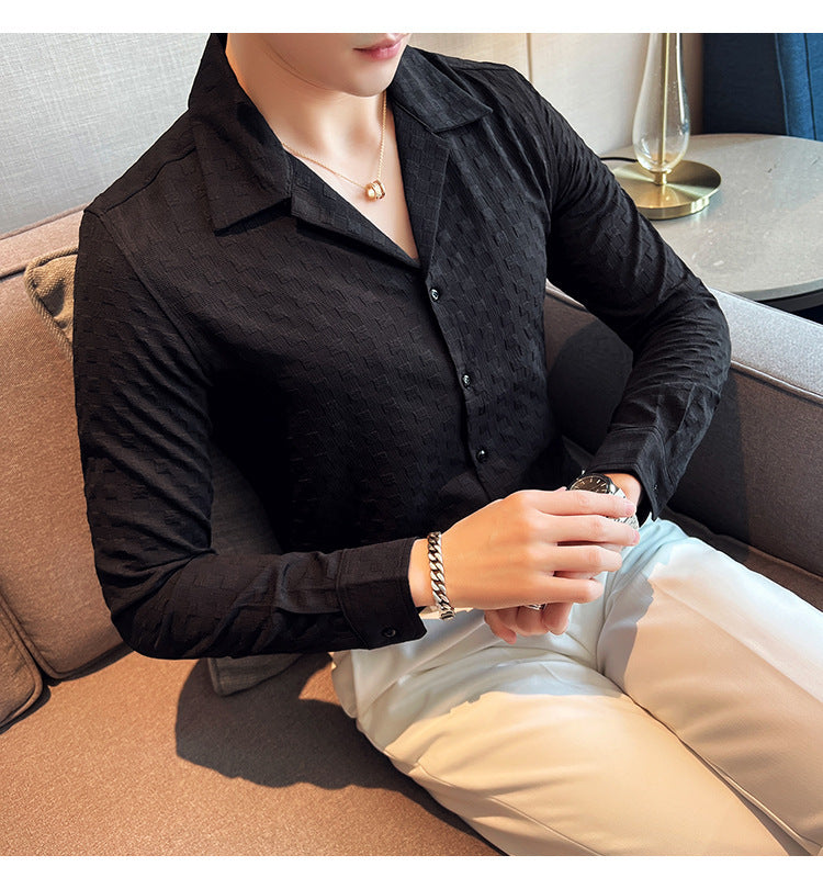 The Loom: Signature Long Sleeve Cuban Collar - Essential Drape