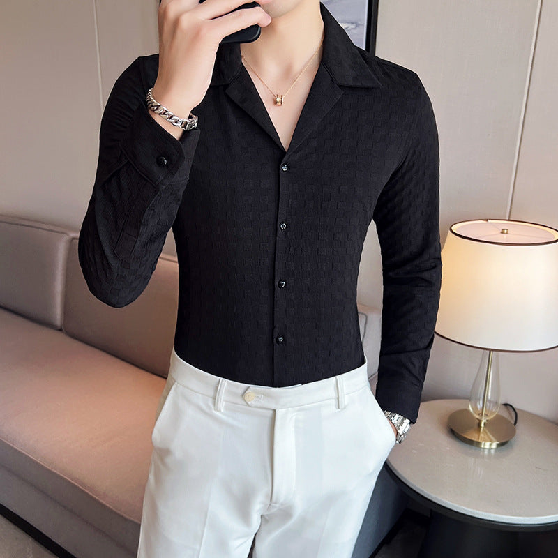 The Loom: Signature Long Sleeve Cuban Collar - Essential Drape