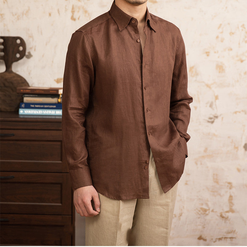 Elysian Long Sleeve: Premium Lightweight Linen for Men