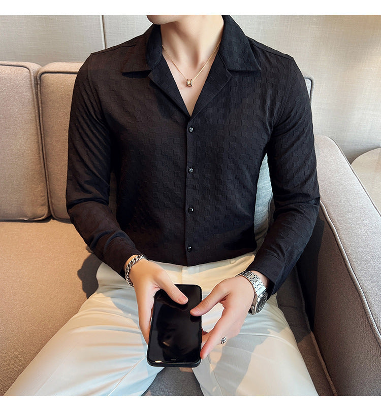 The Loom: Signature Long Sleeve Cuban Collar - Essential Drape