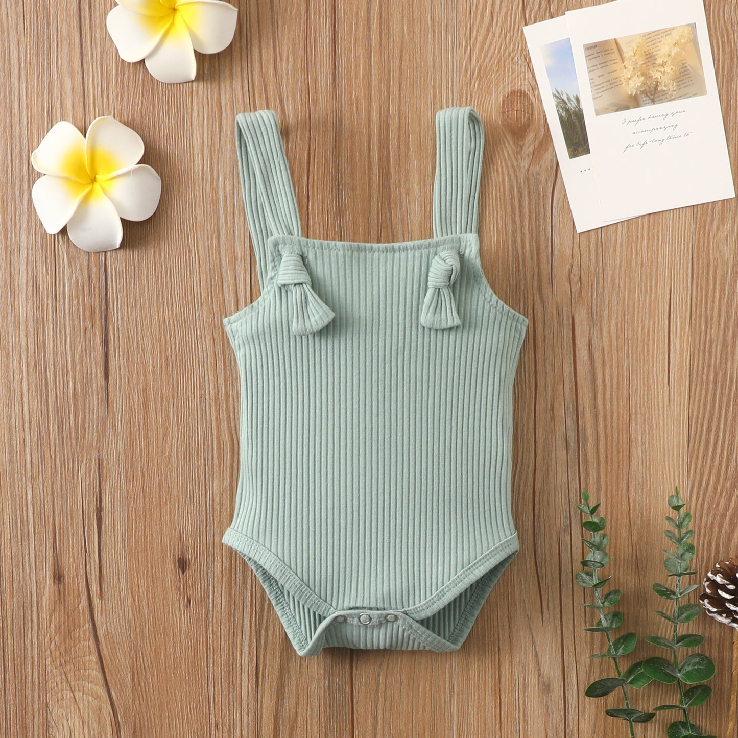 Luxurious Organic Cotton "Pit Strap" Baby Romper | Breathable Newborn Bodysuit