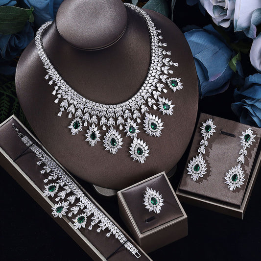 The Loom: Eternal Majesty Vintage  Jewelry Set – Handcrafted Wedding Necklace & Teardrop Earrings
