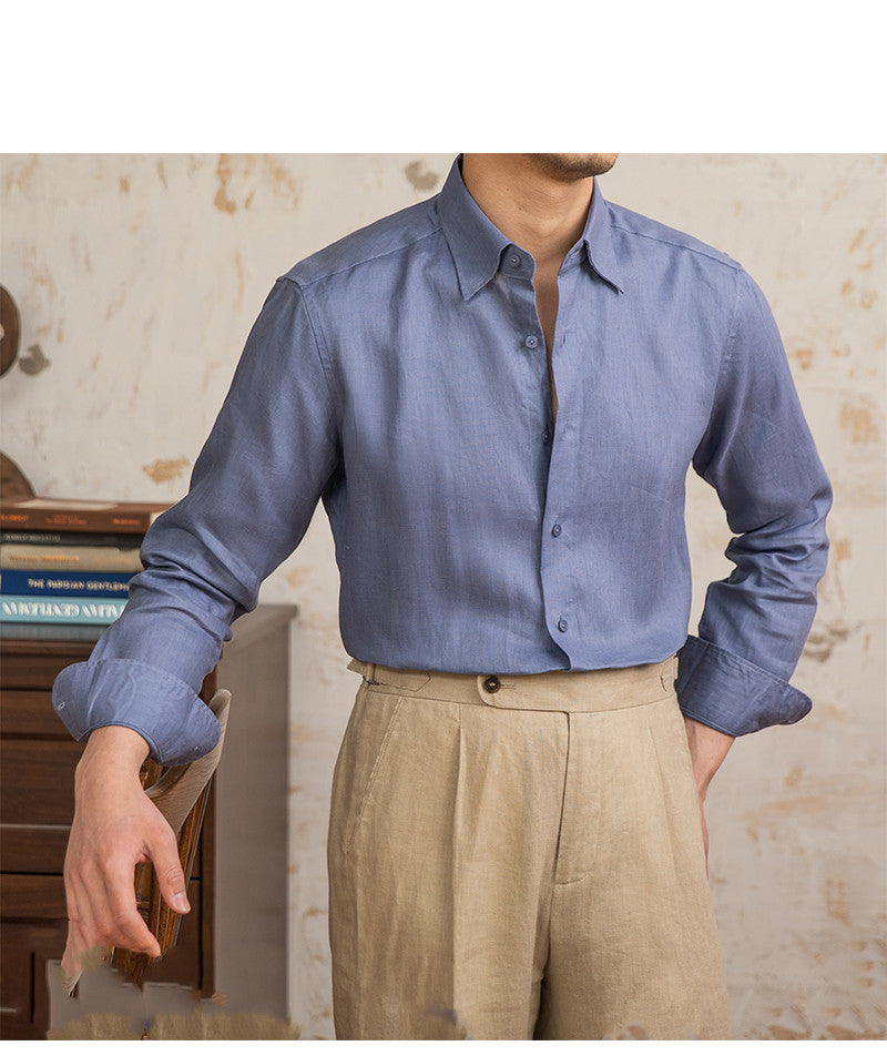 Elysian Long Sleeve: Premium Lightweight Linen for Men