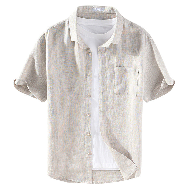 The Loom: Urban Square Collar Linen Shirt - Luxurious Breathable Summer Essential