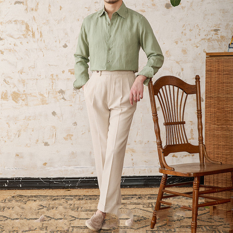 Elysian Long Sleeve: Premium Lightweight Linen for Men