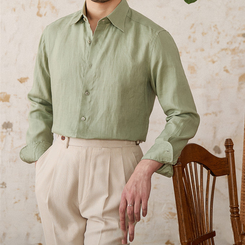 Elysian Long Sleeve: Premium Lightweight Linen for Men