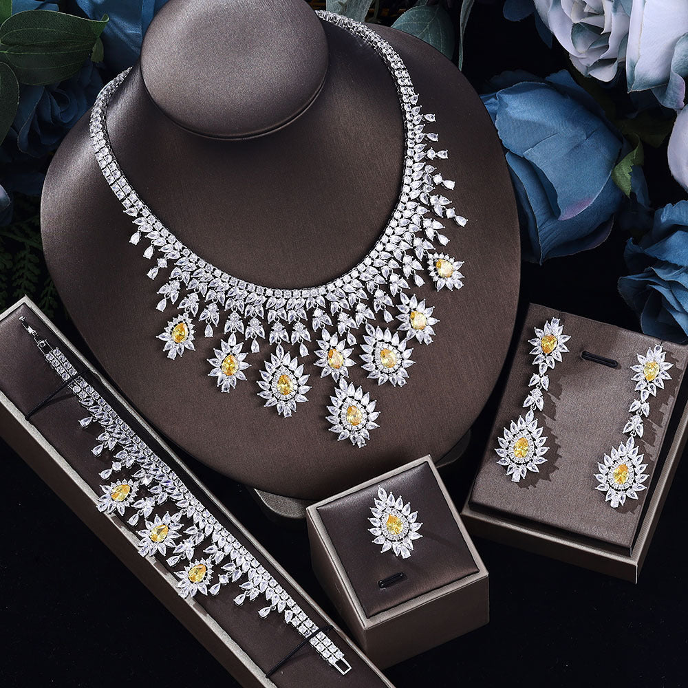 The Loom: Eternal Majesty Vintage  Jewelry Set – Handcrafted Wedding Necklace & Teardrop Earrings