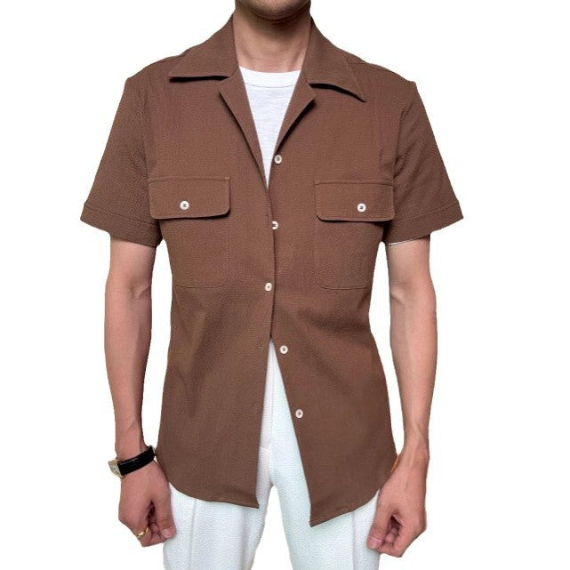 Aura Series: High-Drape Short Sleeve Summer Cuban Shirt