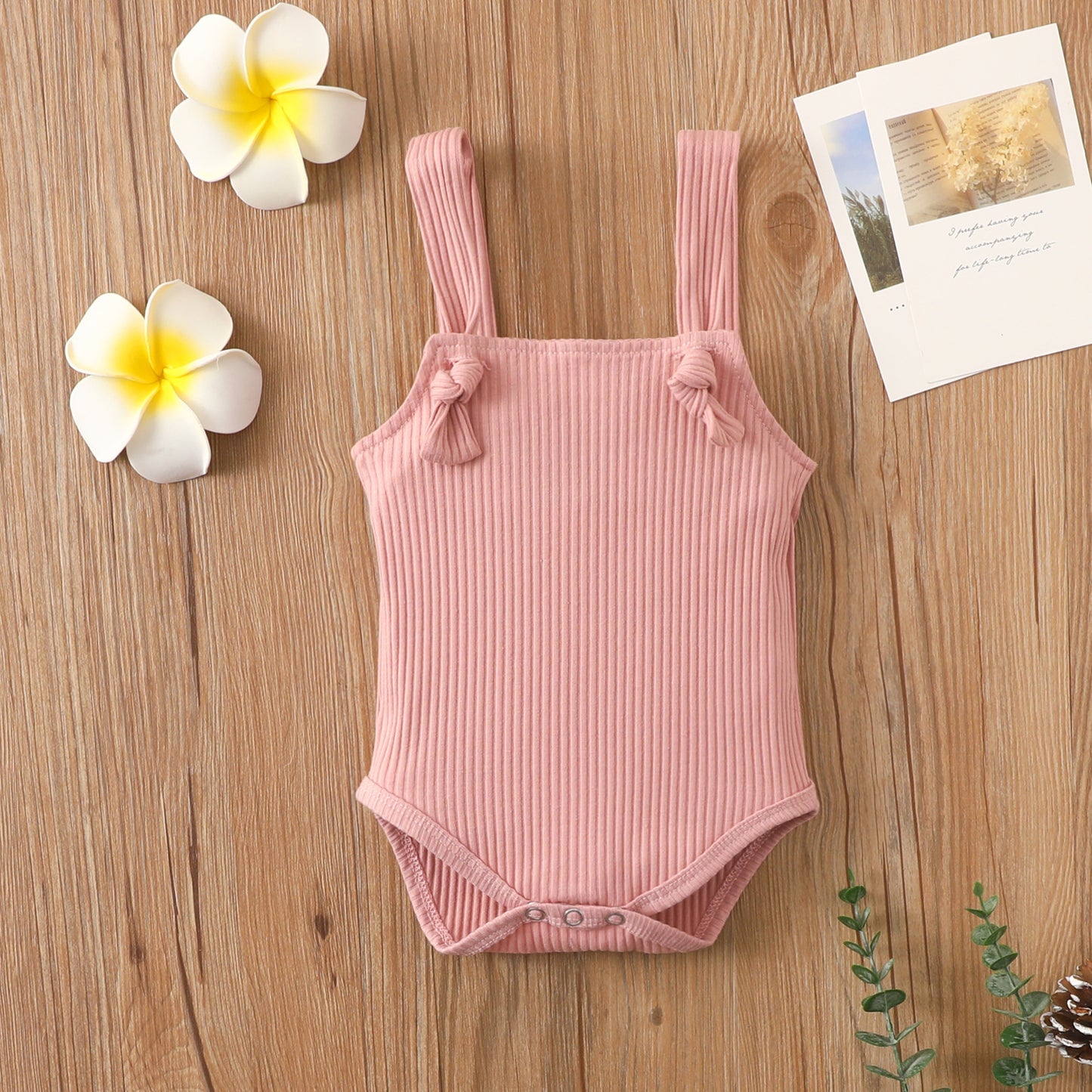 Luxurious Organic Cotton "Pit Strap" Baby Romper | Breathable Newborn Bodysuit