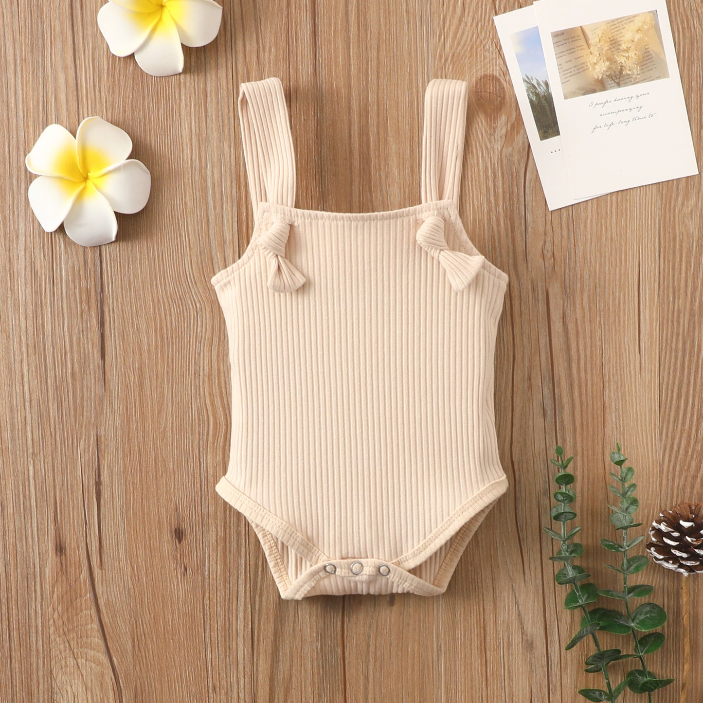 Luxurious Organic Cotton "Pit Strap" Baby Romper | Breathable Newborn Bodysuit