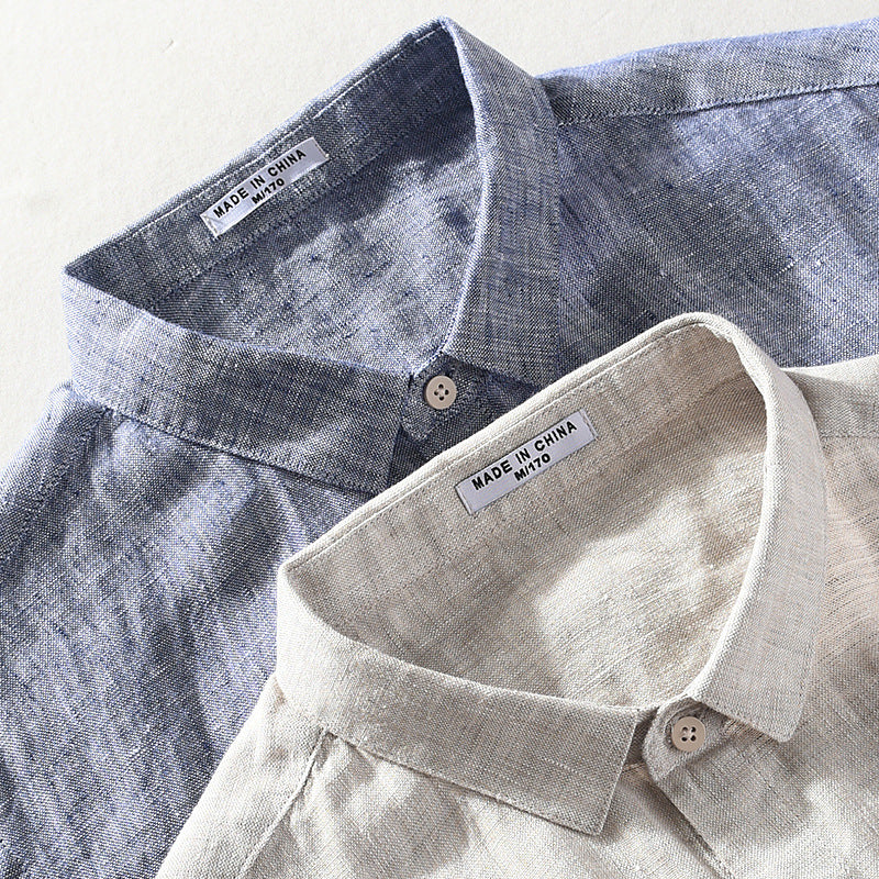 The Loom: Urban Square Collar Linen Shirt - Luxurious Breathable Summer Essential