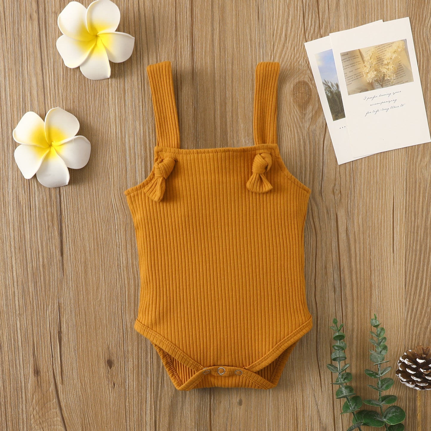 Luxurious Organic Cotton "Pit Strap" Baby Romper | Breathable Newborn Bodysuit