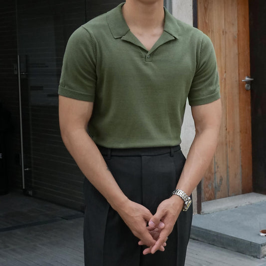 Riviera Textured Cuban Collar Shirt